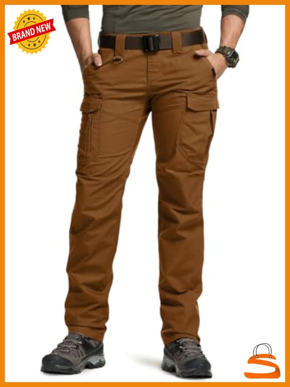 Flex Stretch Tactical Pants, Water Resistant Ripstop Cargo Work Pants for